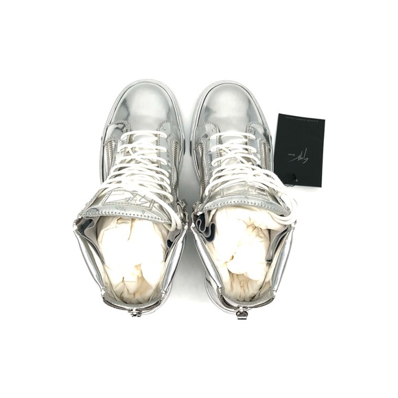 Giuseppe Zanotti Metallic Silver High Tops - NWT - Picture 7 of 9
